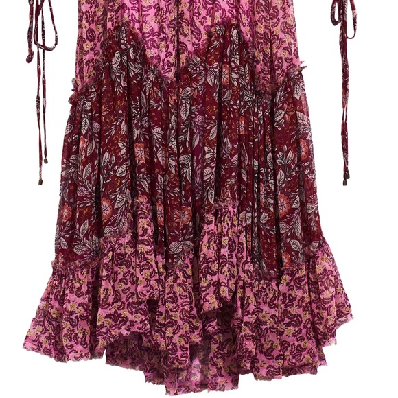 Free People Boho Burgundy Estelle Chiffon Maxi - Picture 12 of 13